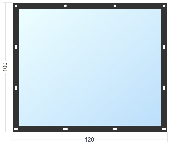 Мягкое окно Софтокна 120х100 см съемное, Скоба-ремешок, Прозрачная пленка 0,7мм, Черная окантовка, Комплект для установки - фотография № 2