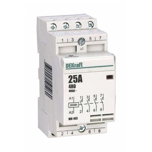 модульный контактор 4но 20а 230в мк 103 schneider electric 18060dek 1 шт 18060DEK Модульный контактор 4НО 20А 230В МК-103 DEKraft