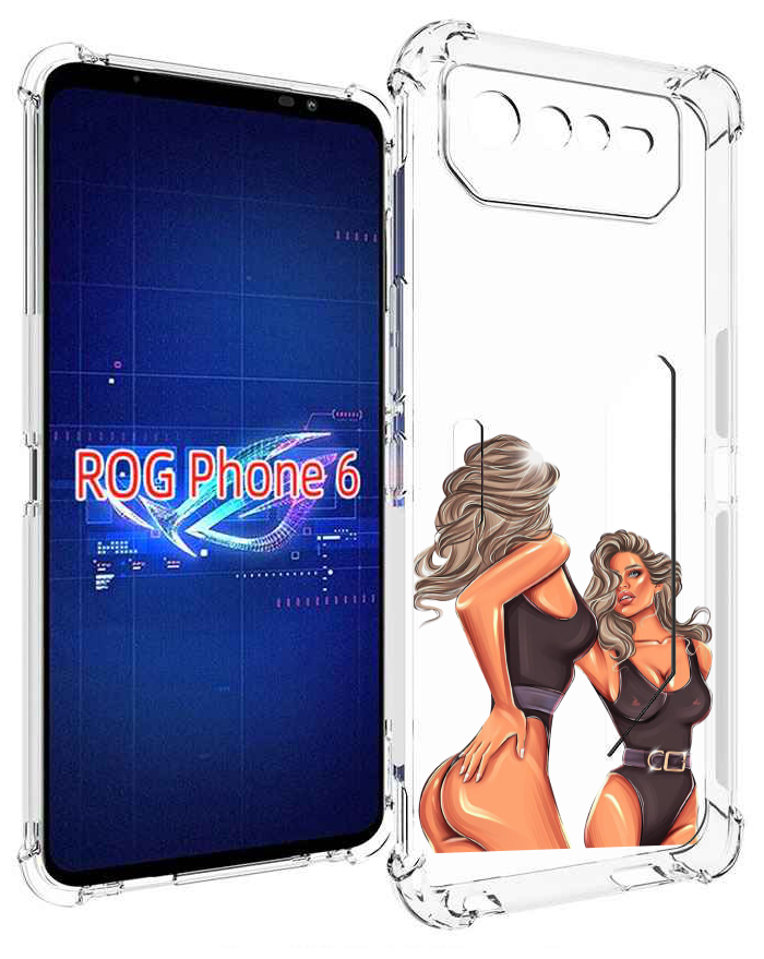 Чехол MyPads девушка-в-купальнике-черном женский для Asus ROG Phone 6 задняя-панель-накладка-бампер