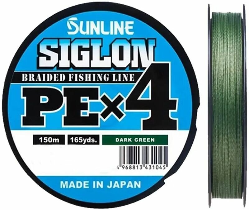 Шнур Sunline SIGLON PE X4 150M(Dark Green) 0153мм #08/12LB