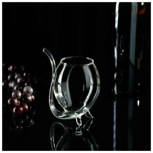 Magistro Бокал из стекла с трубочкой для вина Magistro «Пантера», 300 мл, 10,5×8,5×12,5 см