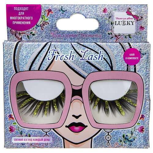 Реснички накладные с блестками «Дождик», клей в комплекте LUKKY Fresh Lash Т21749