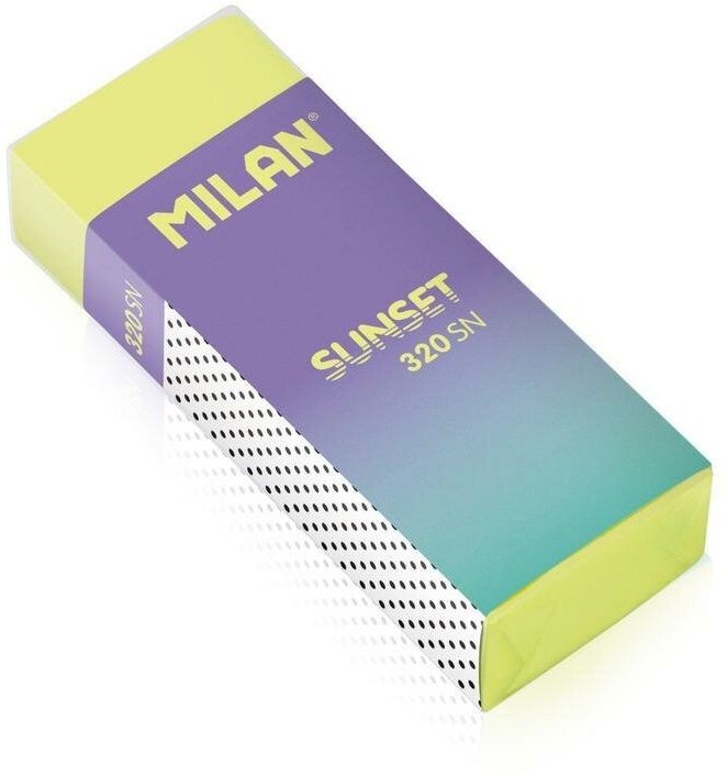 Ластик Milan Sunset (каучуковый, 61x23x12мм) в картонной обертке, 2шт. (320SN)