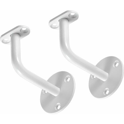 Кронштейн для плоского поручня пристенный, 2 шт, белый глянец