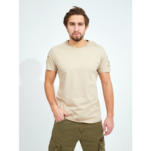 Футболка ZHRILL, хлопок, однотонная, размер L, бежевый