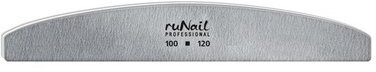 RuNail, Пилка для искусственных ногтей серая, полукруглая, 100/120