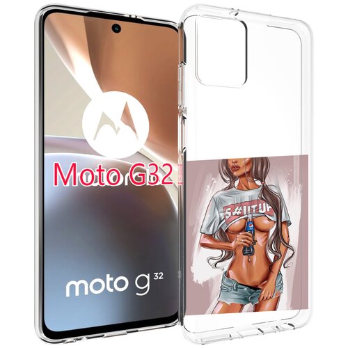 Чехол MyPads стройная-девушка-с-пепси женский для Motorola Moto G32 задняя-панель-накладка-бампер чехол mypads стройная девушка с пепси женский для honor 70 задняя панель накладка бампер