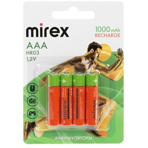 Аккумулятор Mirex, Ni-Mh, AAA, HR03-4BL, 1.2В, 1000 мАч, блистер, 4 шт.