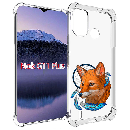 Чехол MyPads лиса и ловец снов для Nokia G11 Plus задняя-панель-накладка-бампер чехол mypads волк и ловец снов для nokia g11 plus задняя панель накладка бампер