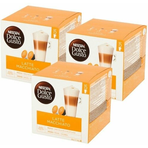 Кофе в Капсулах Nescafe Dolce Gusto Latte Macchiato 3 х 30 / Нескафе Дольче Густо Латте Макиато 90 капсул