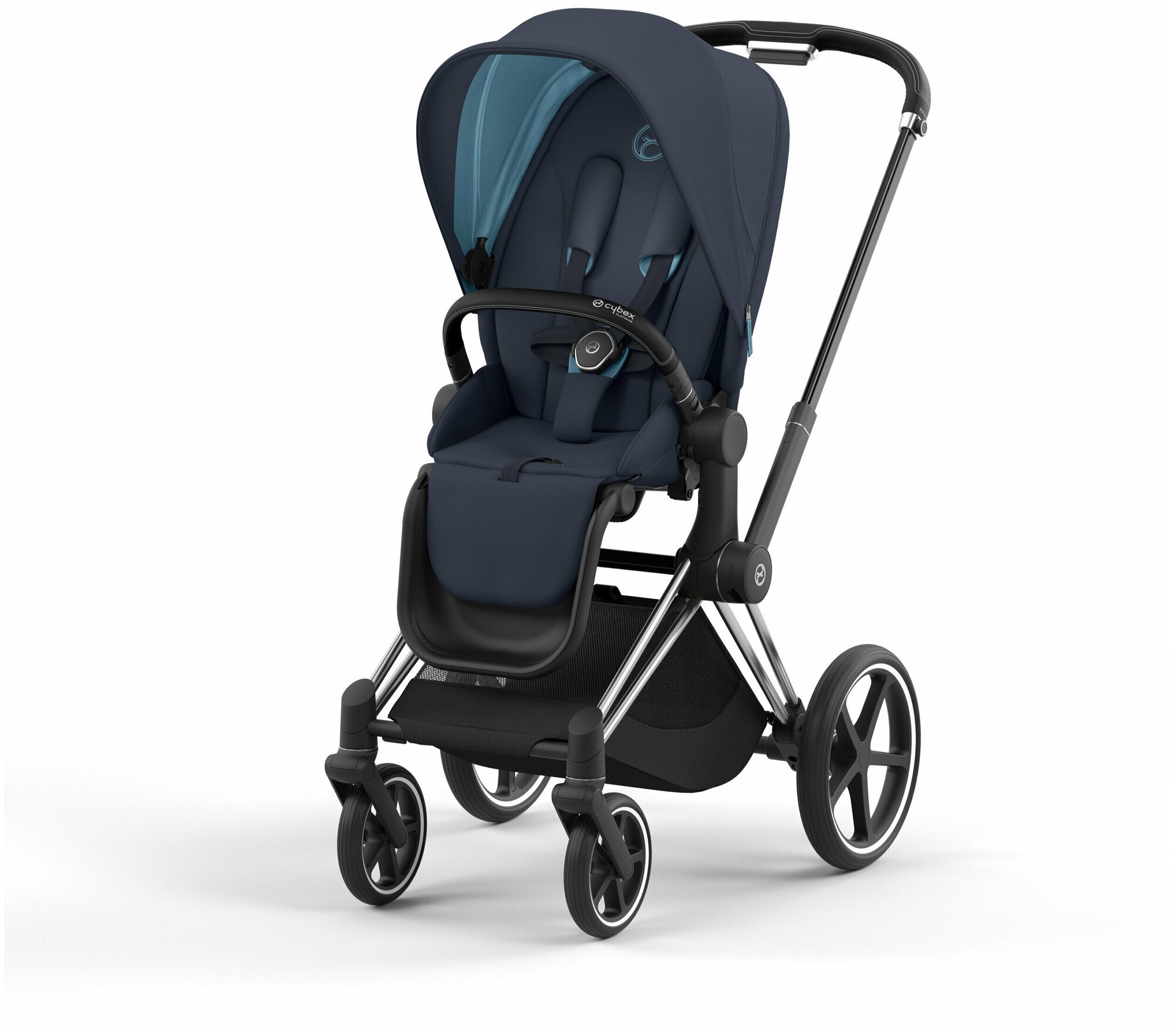 Прогулочная коляска Cybex Priam IV Nautical Blue на шасси IV Chrome black