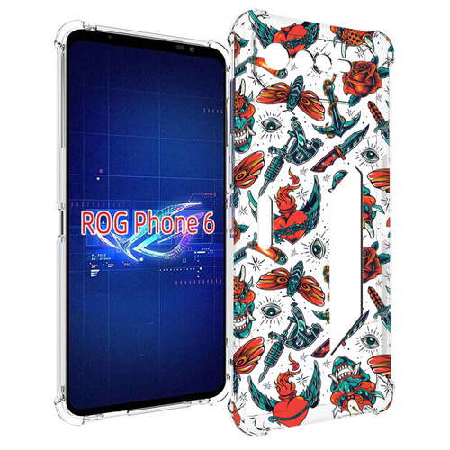 Чехол MyPads олд-скул-пак для Asus ROG Phone 6 задняя-панель-накладка-бампер