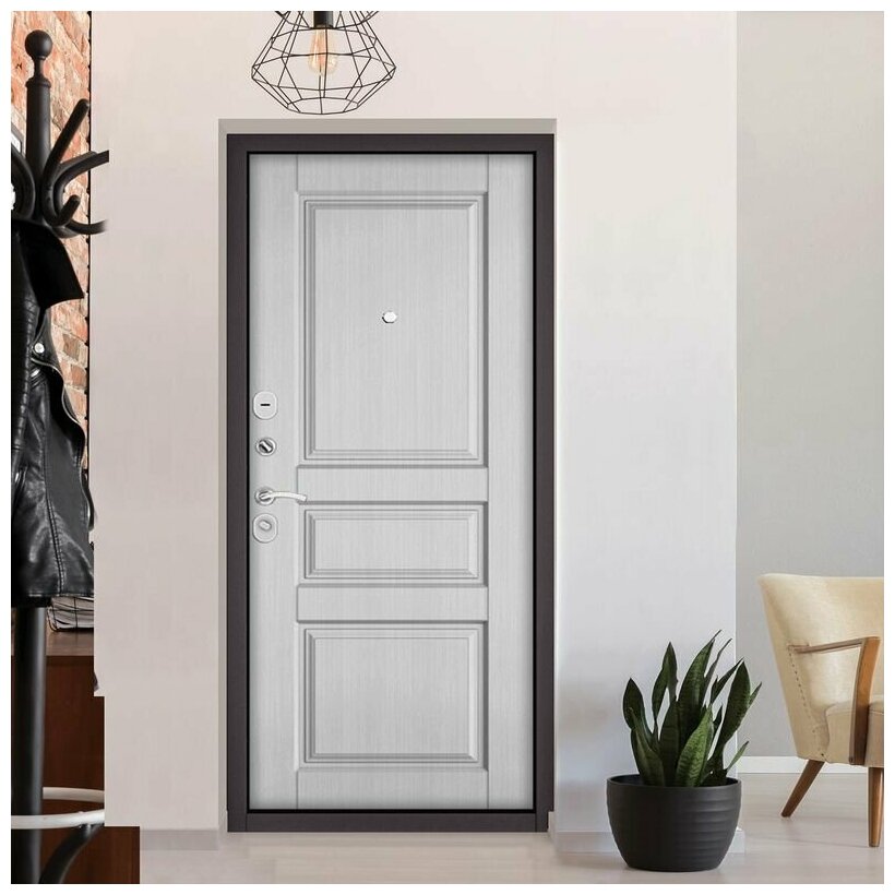Дверь входная для квартиры Buldoors HOME ECO 860х2050, левый, тепло-шумоизоляция, антикоррозийная защита, замки 2-го и 3-го класса, коричневый/серый - фотография № 3