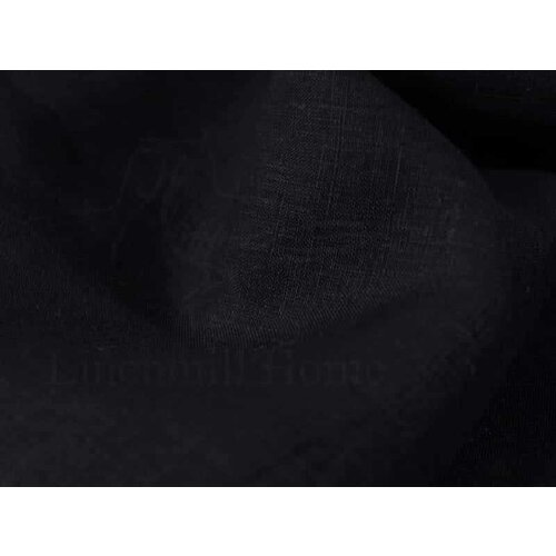 150 см. Чёрный тонкий лен-батист Black от 1 метра 150 см ткань с петухом лен хлопок от 1 метра