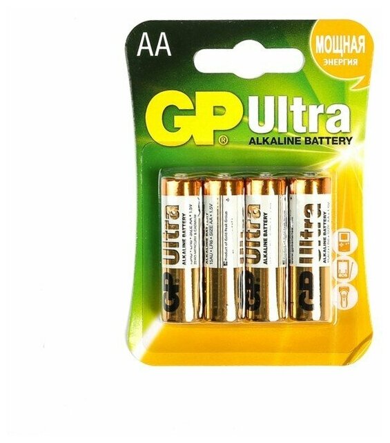 Батарейка алкалиновая GP Ultra AA LR6-4BL 1.5В блистер 4 шт.