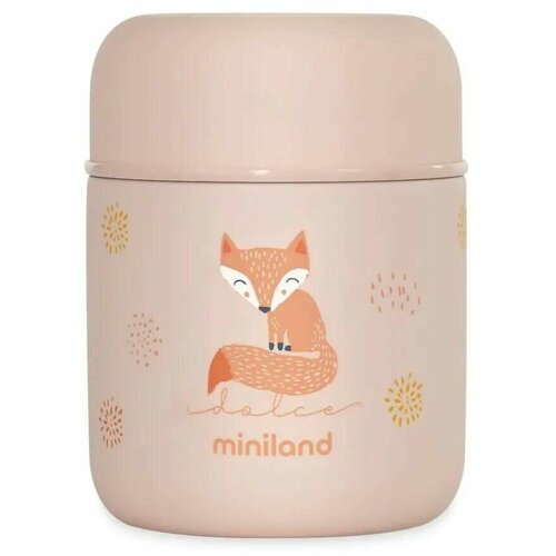 Детский термос для еды и жидкостей Miniland Thermy Dolce Mini 280 мл, розовый/лисенок