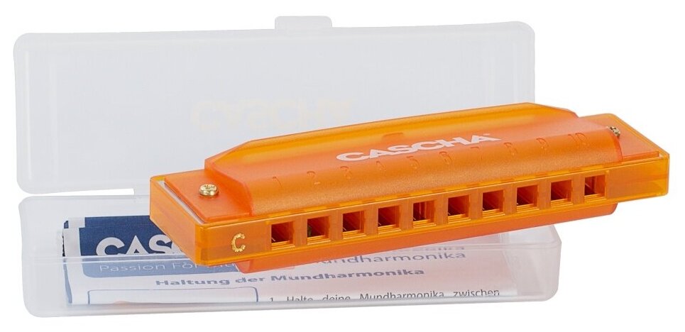 Губная гармошка "Fun Series" До мажор, С футляром, Оранжевая, Cascha