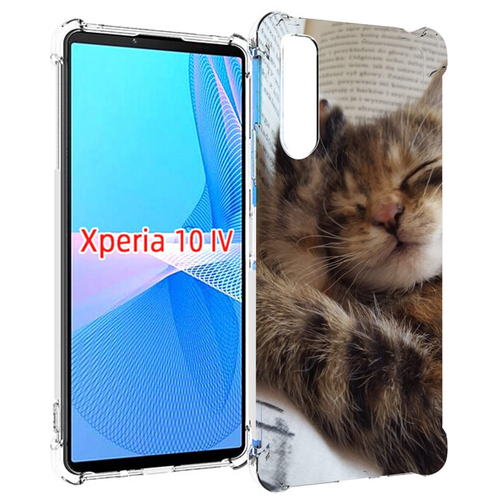Чехол MyPads Спящий-котенок для Sony Xperia 10 IV (10-4) задняя-панель-накладка-бампер