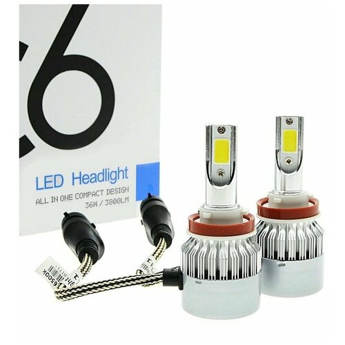 Лампы светодиодные H11 8-48V 36W 3800Lm/6000K C6 2шт