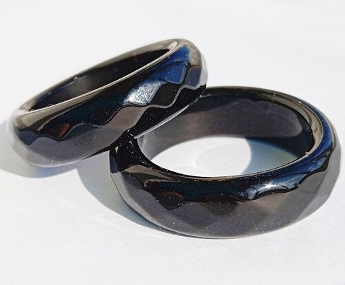 Кольцо Кольцо Агат Голубой Аквамариновый с огранкой, мощный амулет, агат, размер 18.5, черный