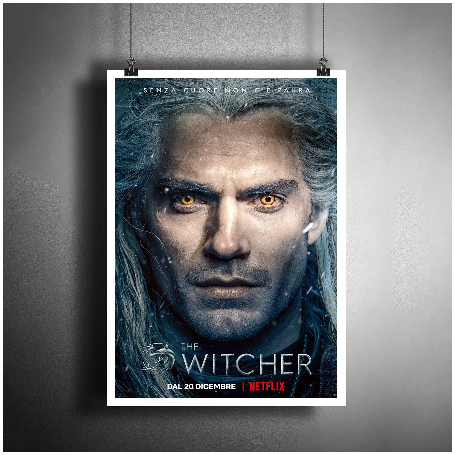 Постер плакат для интерьера "Сериал, игра: Ведьмак. The Witcher. Геральт из Ривии. Актёр Генри Кавилл"/ Декор дома, офиса, комнаты A3 (297 x 420 мм)