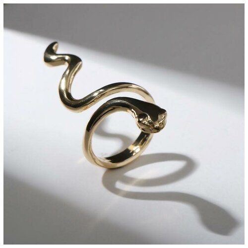 Кольцо, безразмерное, золотой кольцо змея гладкая цвет серебро безразмерное