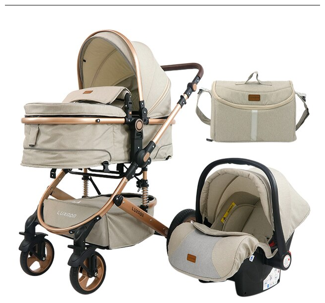 Детская коляска - трансформер Luxmom 518 3в1 серый для новорожденного автокресло всесезонная