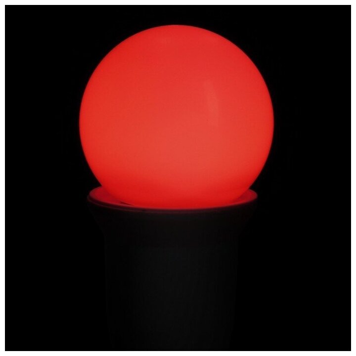 Лампа светодиодная Luazon Lighting, G45, Е27, 1.5 Вт, для белт-лайта, красная, наб 20 шт 7871490 - фотография № 1