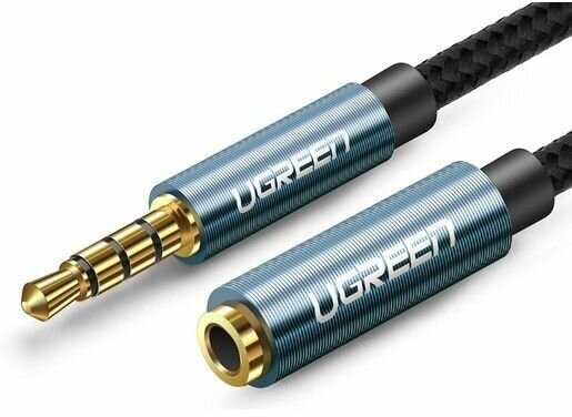 Удлинитель кабеля UGREEN AV118 (40673) 3.5mm Male to 3.5mm Female Extension Cable. Длина: 1м. Цвет: черный