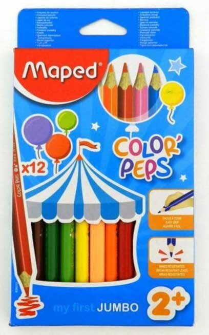 Карандаши цветные COLOR'PEPS MAXI, 12 цветов, треугольные (834010) - фото №11