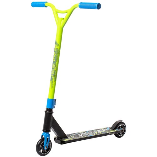 Самокат трюковой усиленая рулевая, колеса 100мм герметичные подшипники SUB TECH100 черно-неоновый