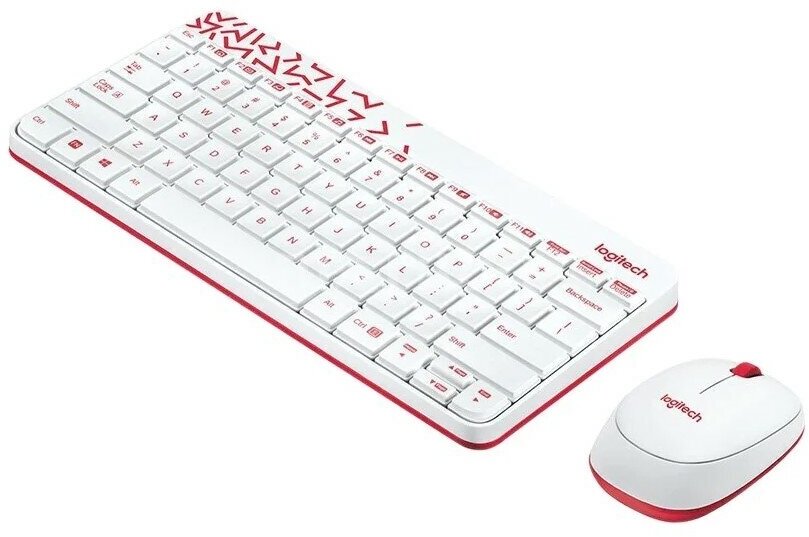 Клавиатура и мышь Logitech MK240 Nano White-Red USB