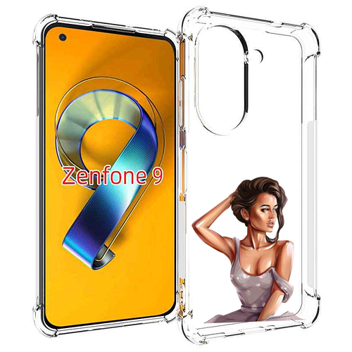 Чехол MyPads Девушка-с-прической женский для Asus Zenfone 9 (AI2202) задняя-панель-накладка-бампер чехол mypads девушка с чизкейком женский для asus zenfone 9 ai2202 задняя панель накладка бампер