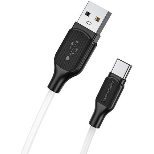 Кабель Borofone BX42, Type-C - USB, 3 А, 1 м, TPE оплётка, белый