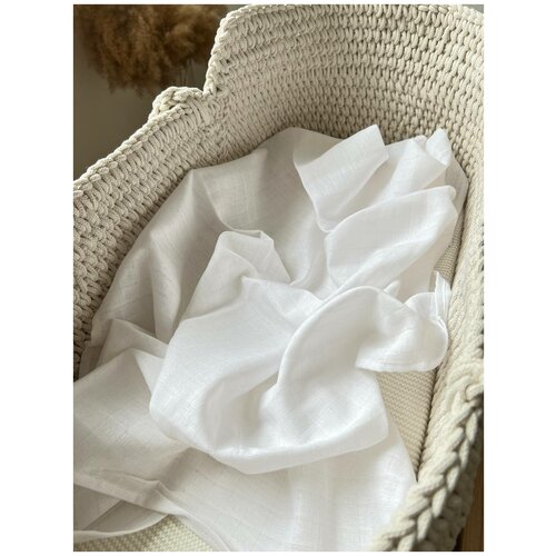 Мягкая муслиновая пеленка для малышей bpkids 80х100 см, хлопок, белый