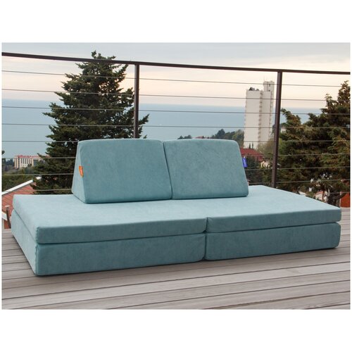 Детский диван-трансформер Playdivan Magic Mint, размер 172х86см, ткань велюр, бескаркасный игровой диванчик