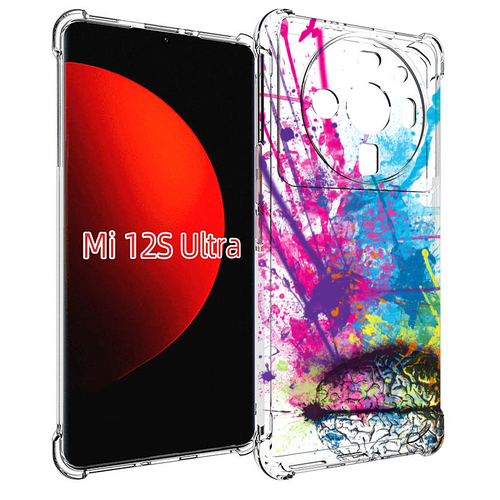 Чехол MyPads яркий красочный мозг для Xiaomi 12S Ultra задняя-панель-накладка-бампер