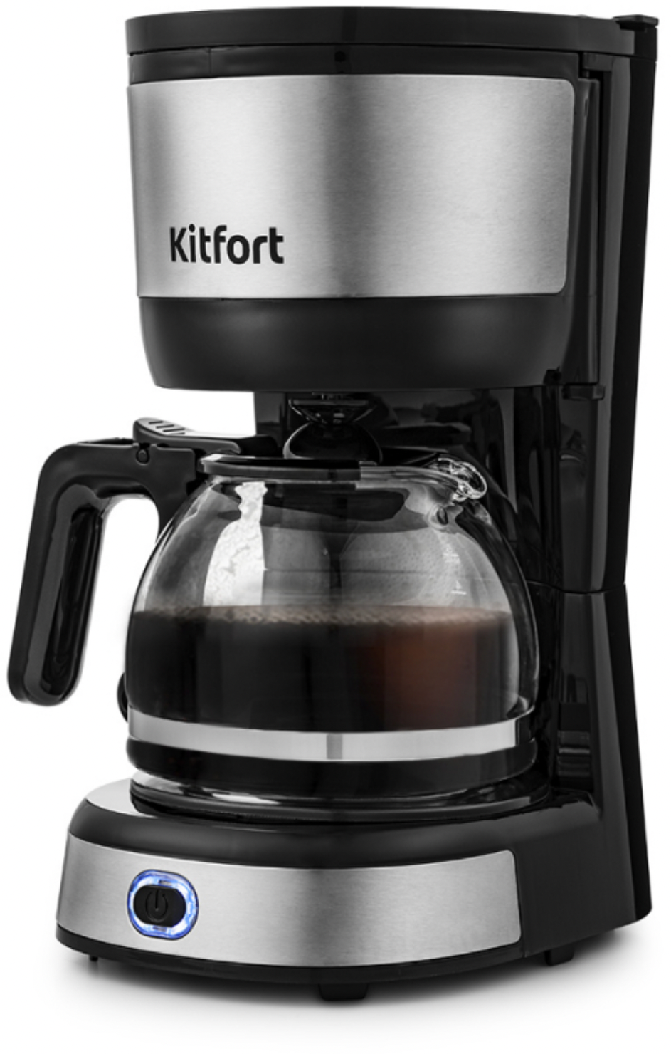 Капельная кофеварка Kitfort, поддержание температуры, автоотключение при неиспользовании, одновременное приготовление двух чашек - фотография № 1