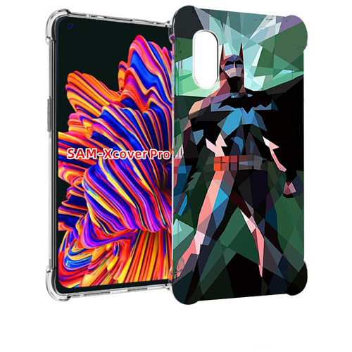 Чехол MyPads полигональный-бэтмен-арт для Samsung Galaxy Xcover Pro 1 задняя-панель-накладка-бампер