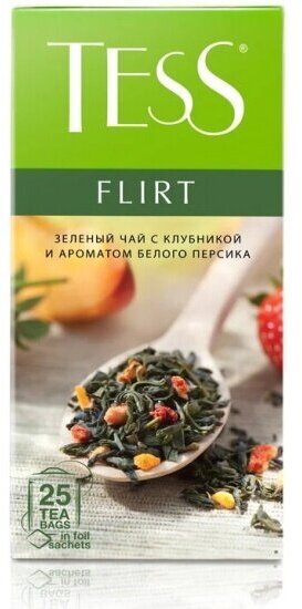 Чай Tess Flirt зеленый с добавками, 25 пакетиков
