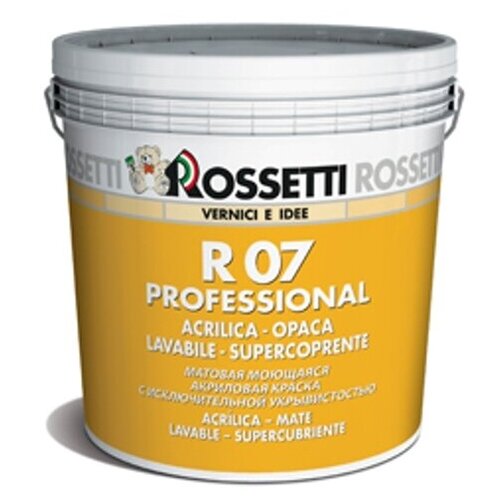 Rossetti R 07 Professional Краска моющаяся для стен и потолков (белая, матовая, база BB, 4,5 л)