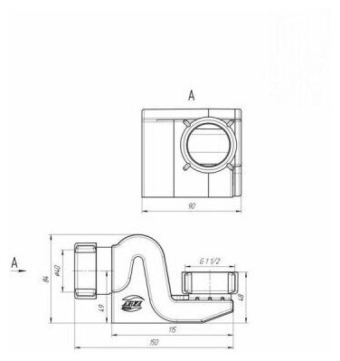 Сифон Ани "Бриг" для ванны, выход для подключения к канализации 40 мм, 1 шт - фотография № 2