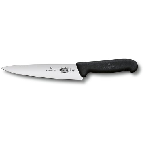 Нож разделочный VICTORINOX Fibrox с лезвием 19 см, чёрный