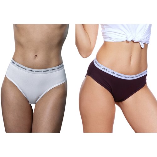 фото Трусы sergio dallini, 2 шт., размер s, бордовый, белый