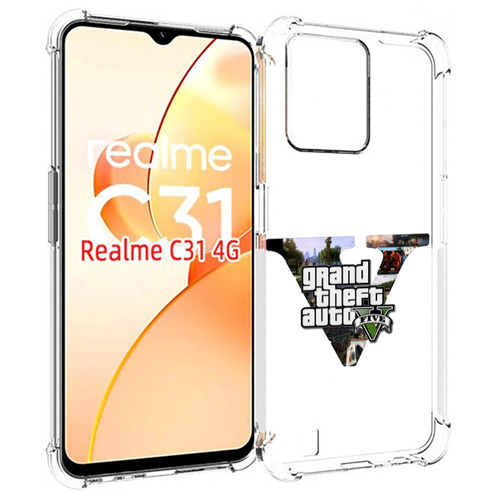 Чехол MyPads GTA 5 логотип для OPPO Realme C31 задняя-панель-накладка-бампер