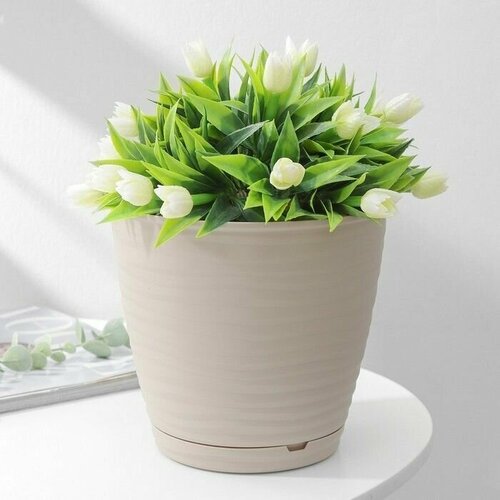 Горшок для цветов Saffron 9,1л с поддоном (бежевый) 221610427/01