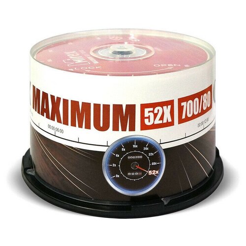 Носители информации CD-R, 52x, Mirex Maximum, Cake/50, UL120052A8B носители информации cd r 52x mirex maximum slim 1 ul120052a8s