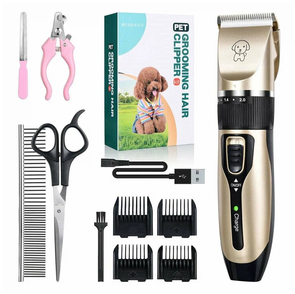 Машинка для стрижки животных Pet grooming hair clipper Kit - фотография № 2