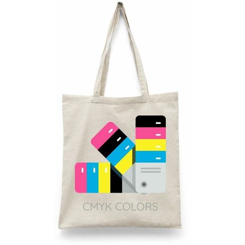 фото Сумка-шоппер унисекс каждому своё "cmyk/полиграфия/фотография" черная