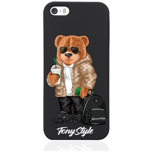 Черный силиконовый чехол Tony Style для iPhone 5/5s Tony Style в очках